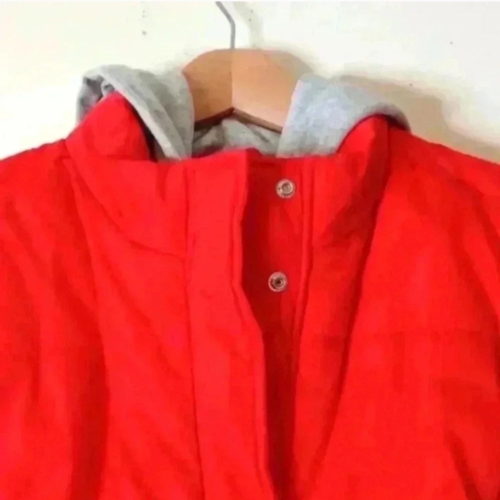 Justice Puffer Vest Girls Cotton Hood Front Zip Red - Picture 4 of 10